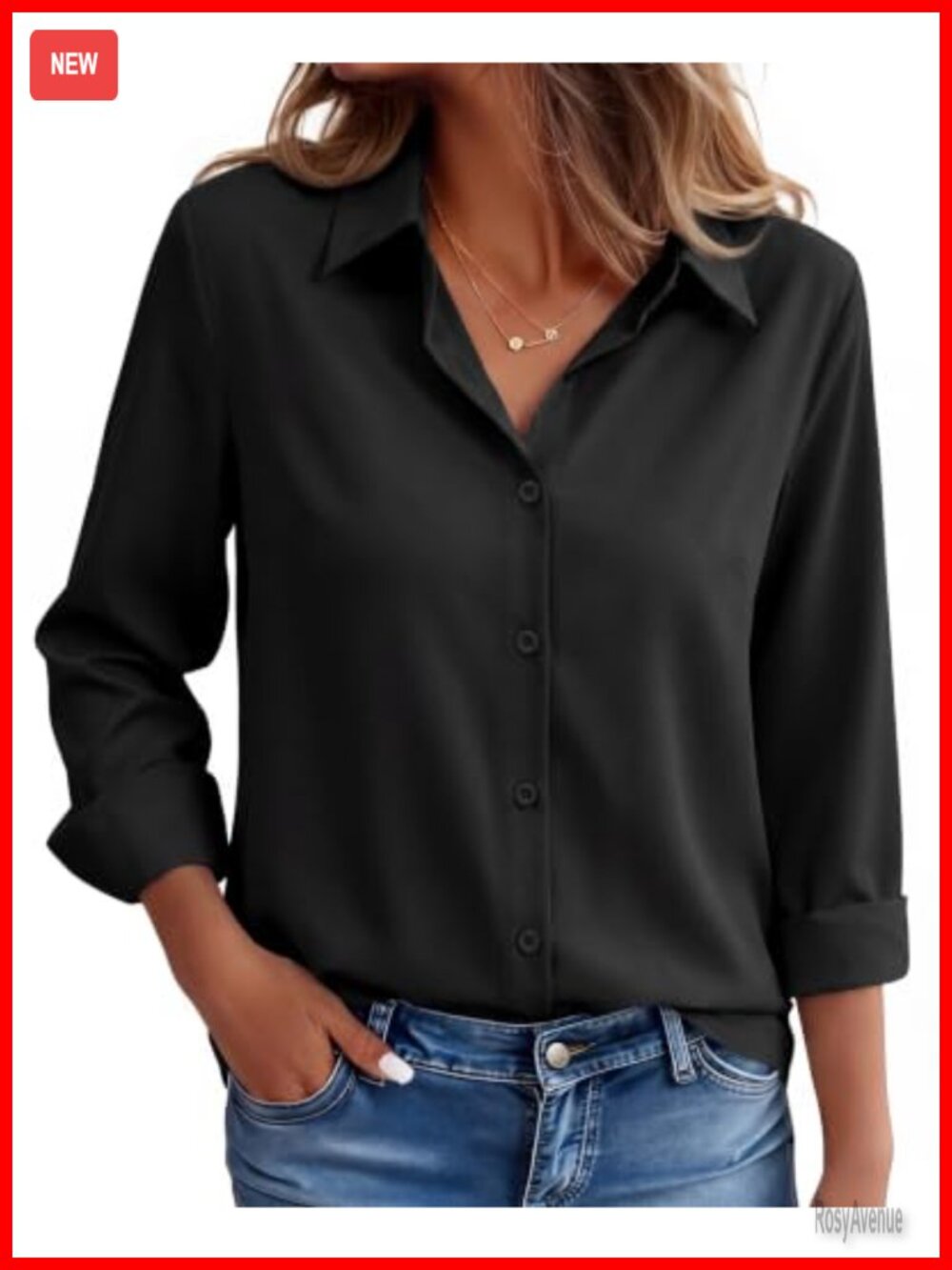 Women's Button Down Shirt Stain Resistant Wrinkle Resistant Collared Classic Fit